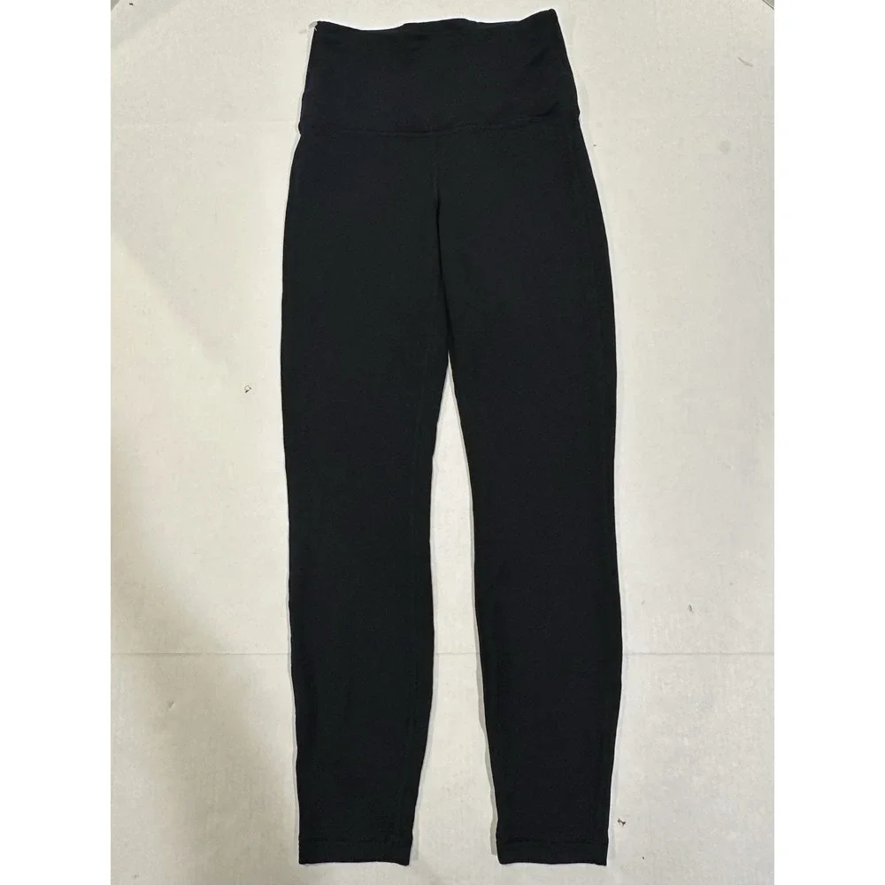 Lululemon High Rise Leggings Sweatpants Athletic Leisure Yoga Black Size 4